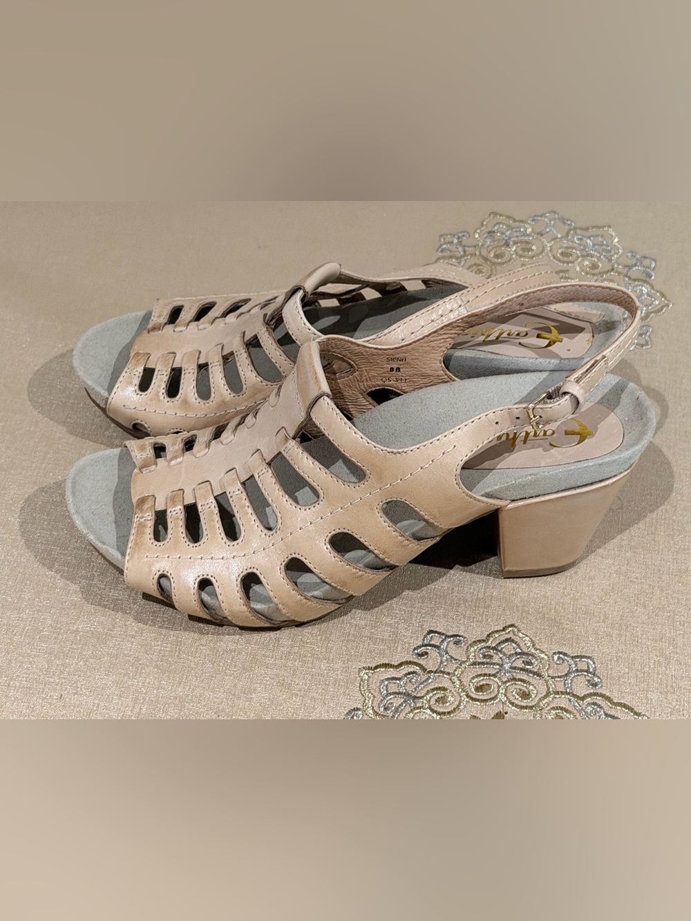 Earthies Neutral Cutout Slingback Sandal in Beige